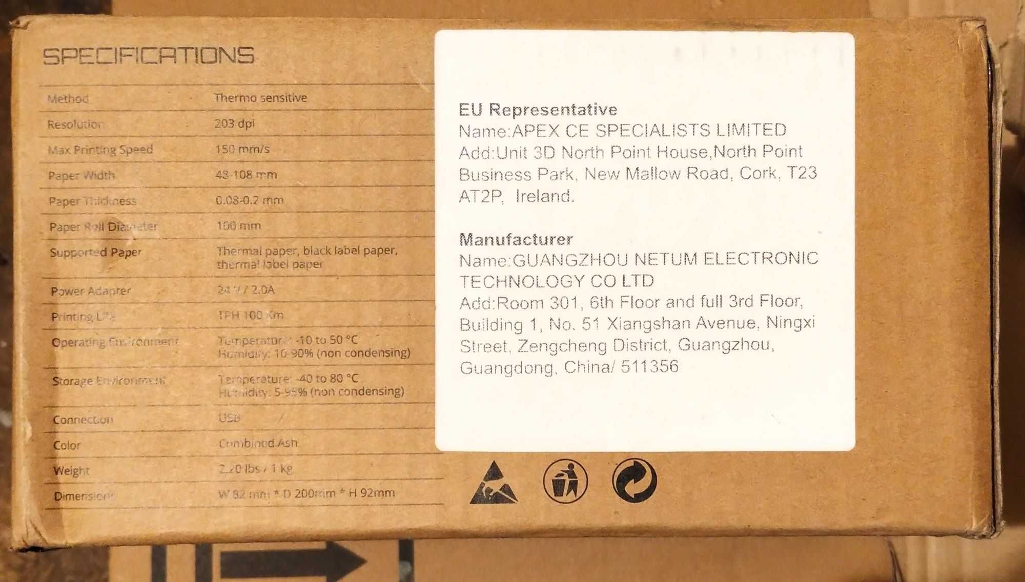 Biurkowa drukarka termiczna do etykiet NETUM NT-LP110A