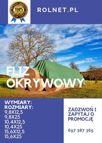 Fliz do okrywania słomy 10,4 x 12,5 m