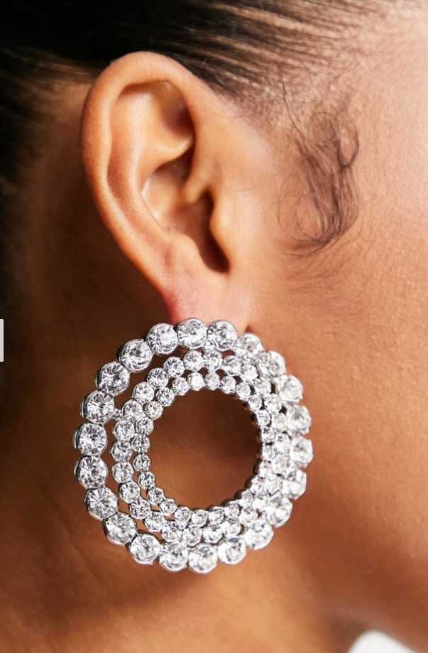 ASOS/ Bogato zdobione kolczyki ślubne z Londynu, koła, NOWE