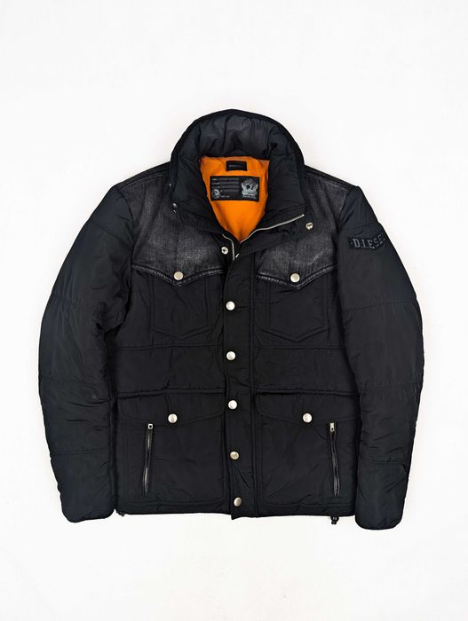 Diesel czarna kurtka zimowa L logo