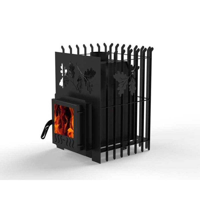 Piec na Drewno do Sauny z Załadunkiem wewnątrz, Szklane drzwiczki