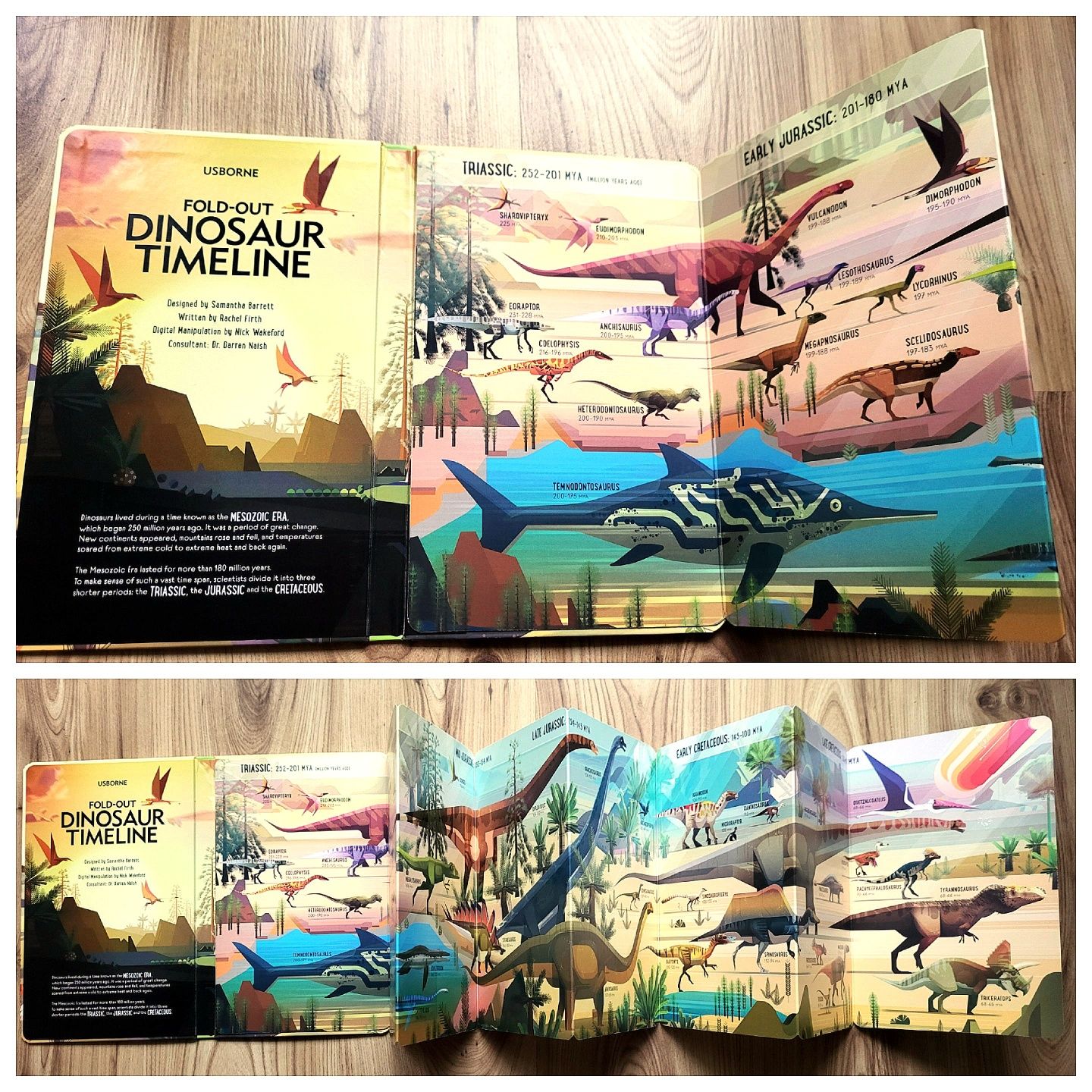 Dinosaur Timeline Usborne Fold Out dinozaury po angielsku