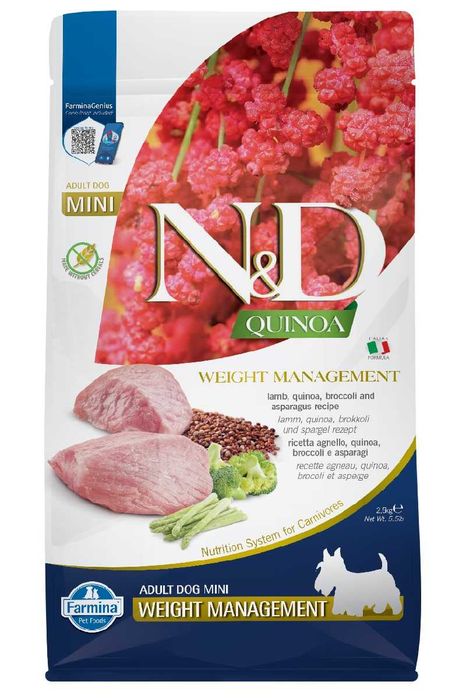 Farmina Dog N&D Quinoa Weight Management Adult Mini lamb 2,5 kg