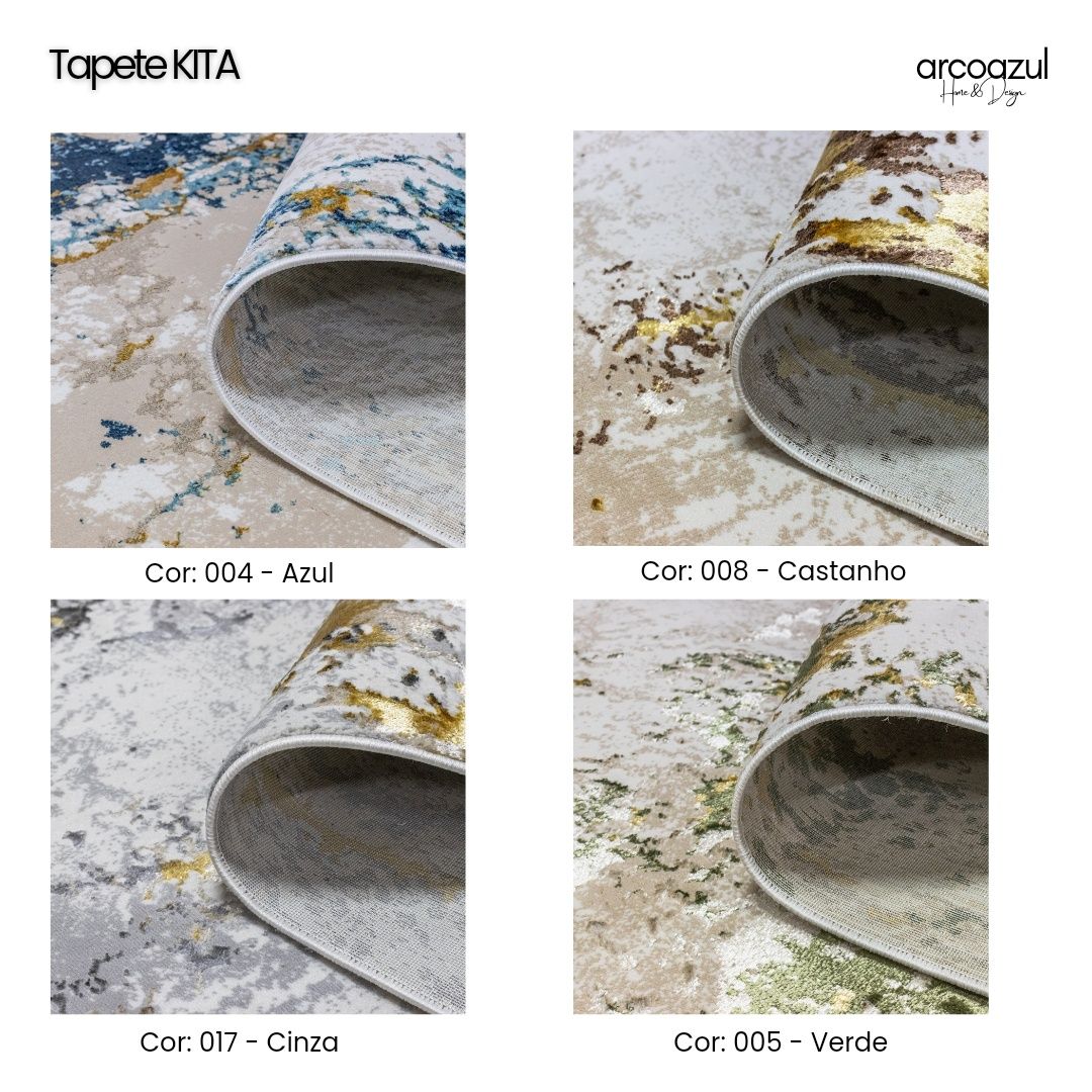 Tapete Kita Verde - 200x290cm - 4 cores e várias medidas By Arcoazul