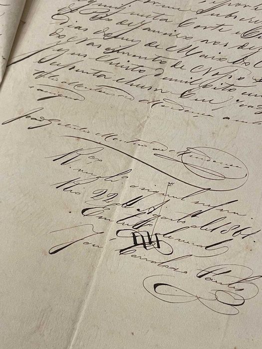 Manuscrito original - 1861 — Inventário com descrição de três escravos