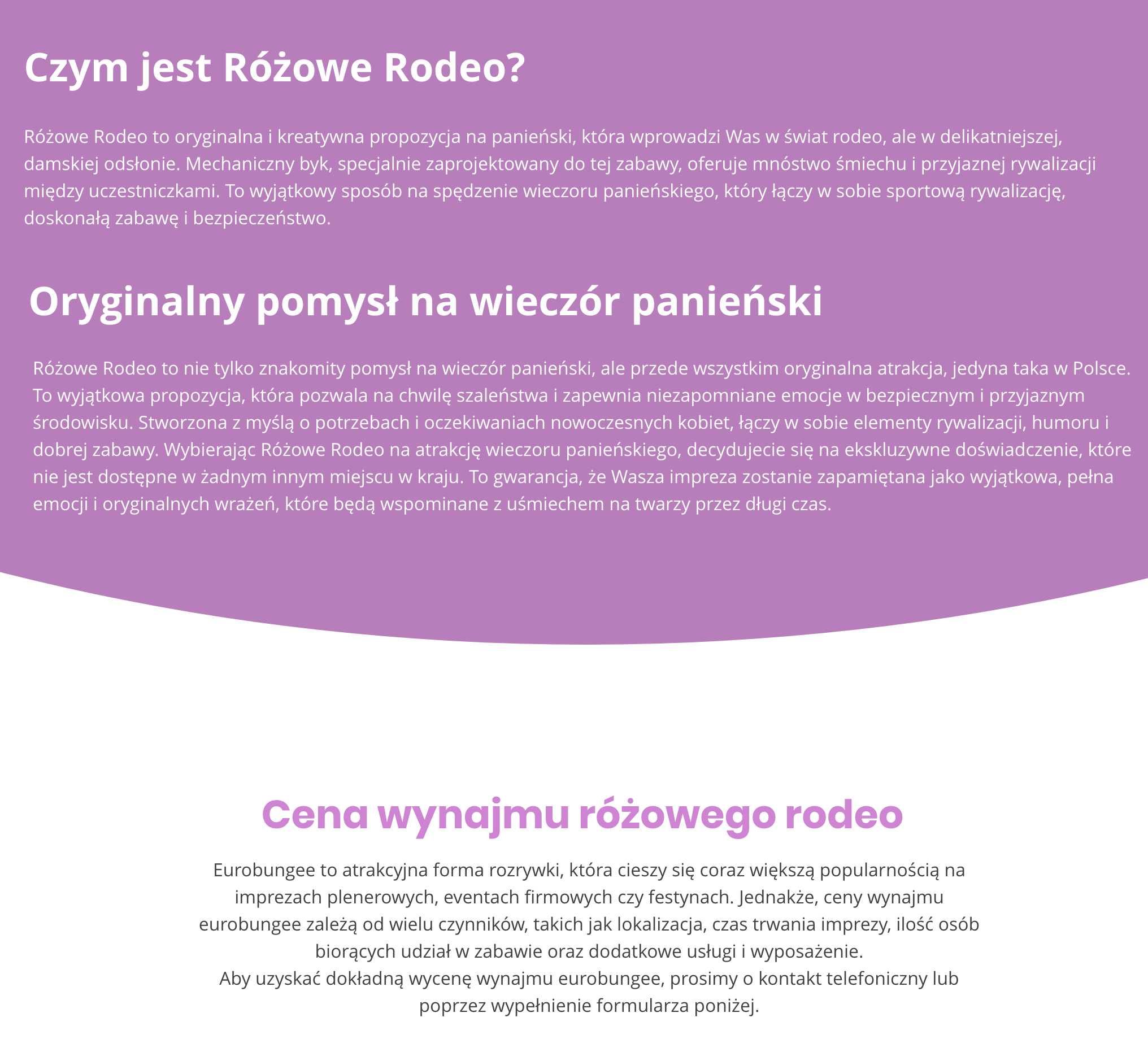 Różowe Rodeo na wieczór panieński - Jedyna taka atrakcja w Polsce!