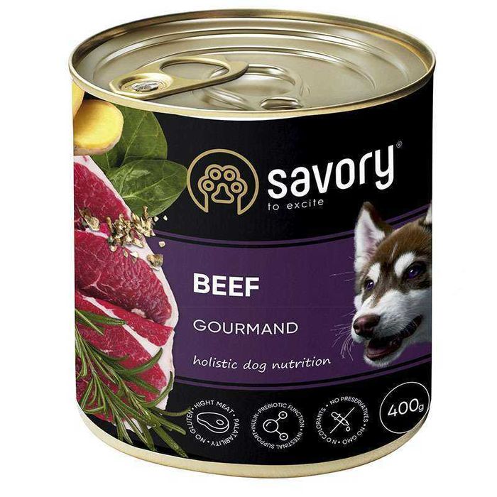 Вологий Консервований Корм SAVORY DOG 6 х 400 грам для собак. 5 Видів