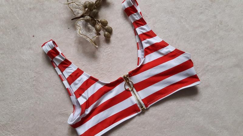 Полосатый купальный лиф h&m верх, бандо