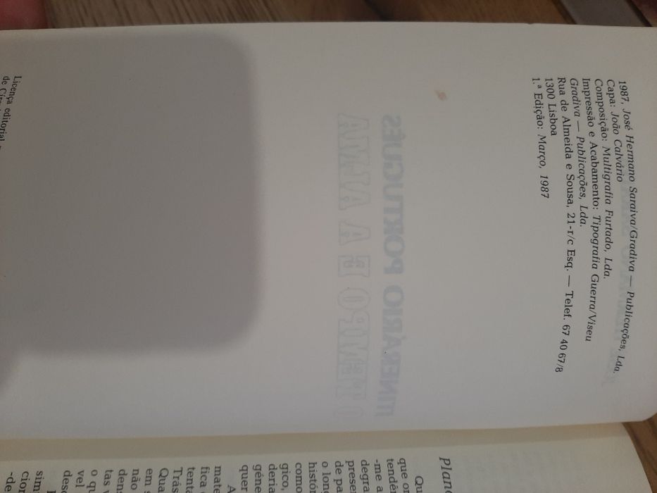 Livro Itinerário Português - O tempo e a alma