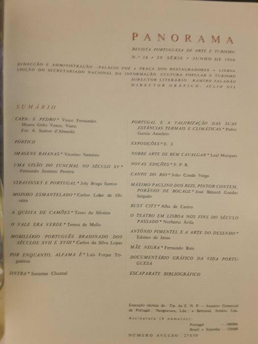 Panorama. Rio de Janeiro - Funchal - Ponte Salazar - Alentejo