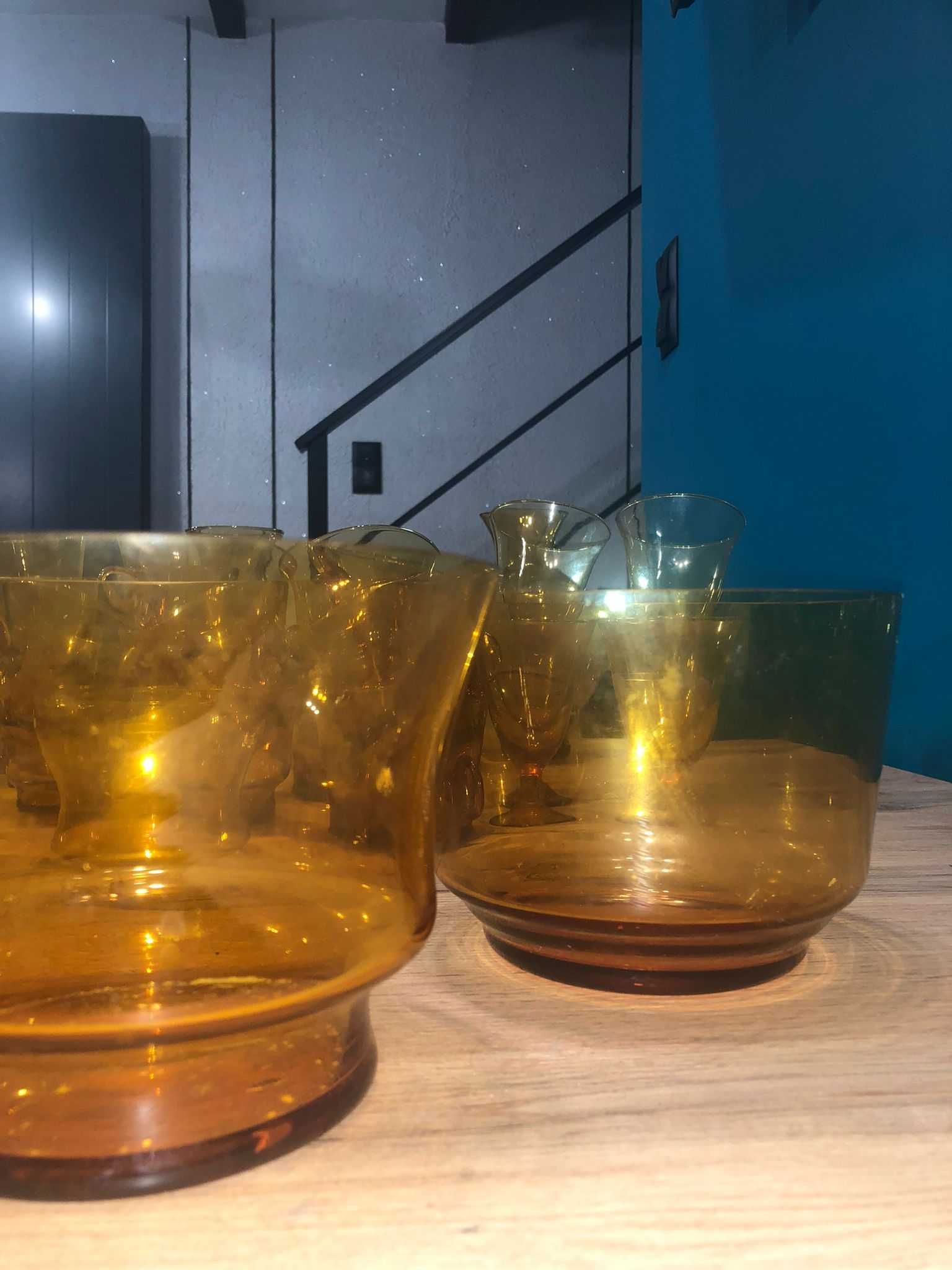 naczynia szklane miodowe - cienkie