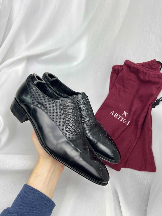 ARTIOLI Premium Italian Oxford Shoes шкіряні туфлі Артіолі Крокодил