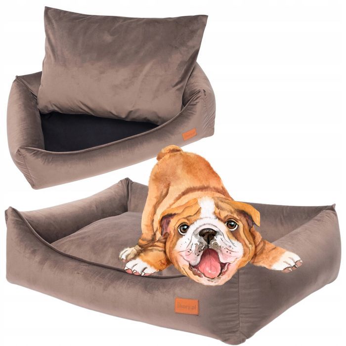 wygodna trwała kanapa dla dużego psa labradora 120x95x22 cm  brązowa