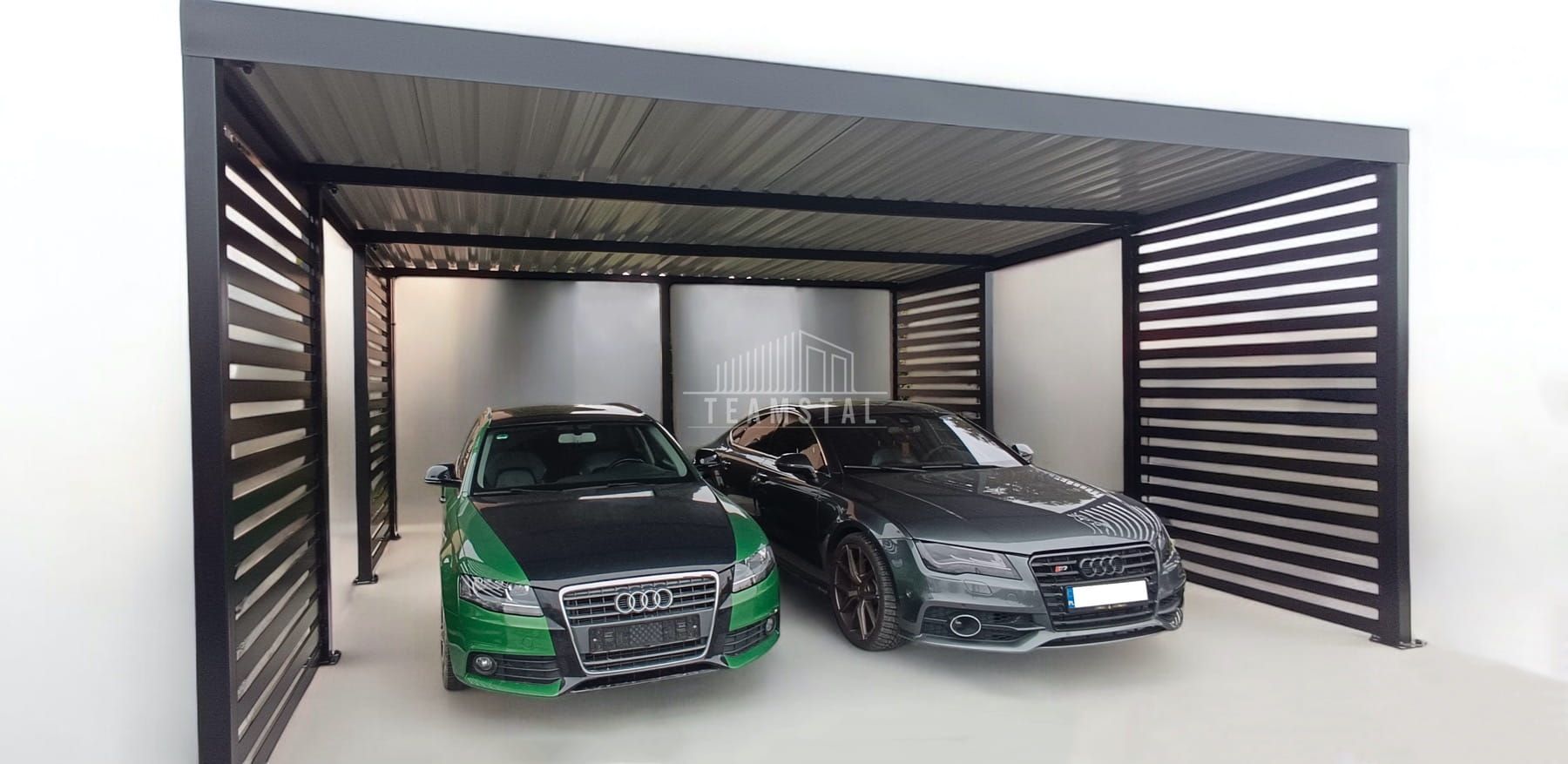 CarPort PREMIUM - Wiata samochodowa 6x6 Antracyt - TS1029