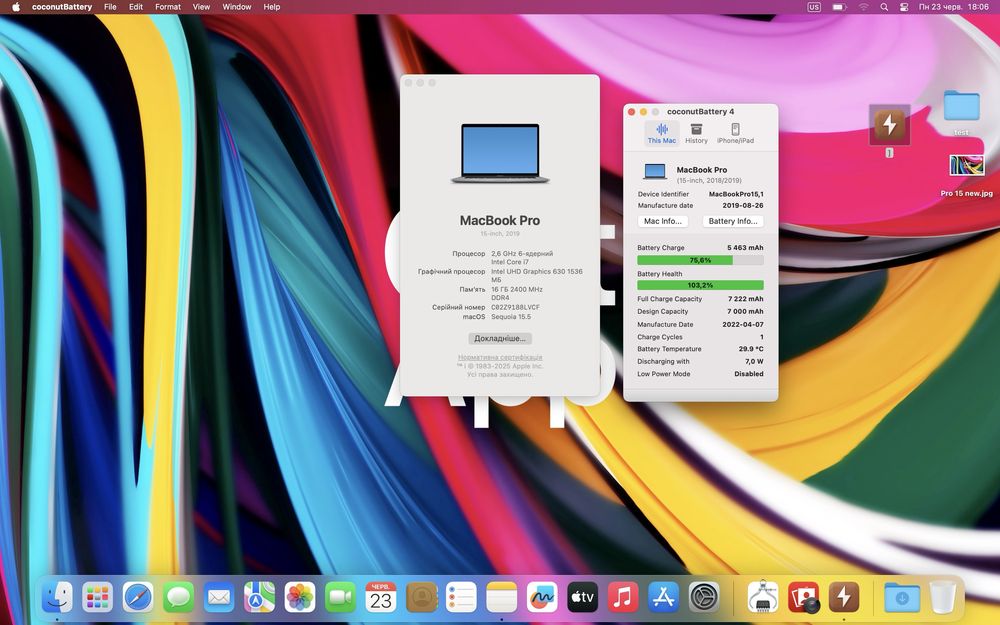 Ноутбук MacBook Pro 15” 2019 i7 16 ОЗУ, 256 SSD стан  8.5/10 #69609