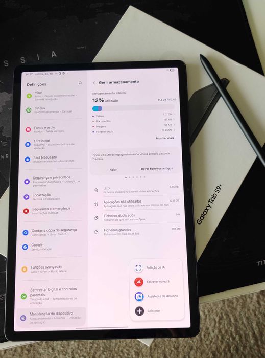 Tablet Samsung Galaxy Tab S9+ | 512GB disco | Impecável |  12,4'' OLED