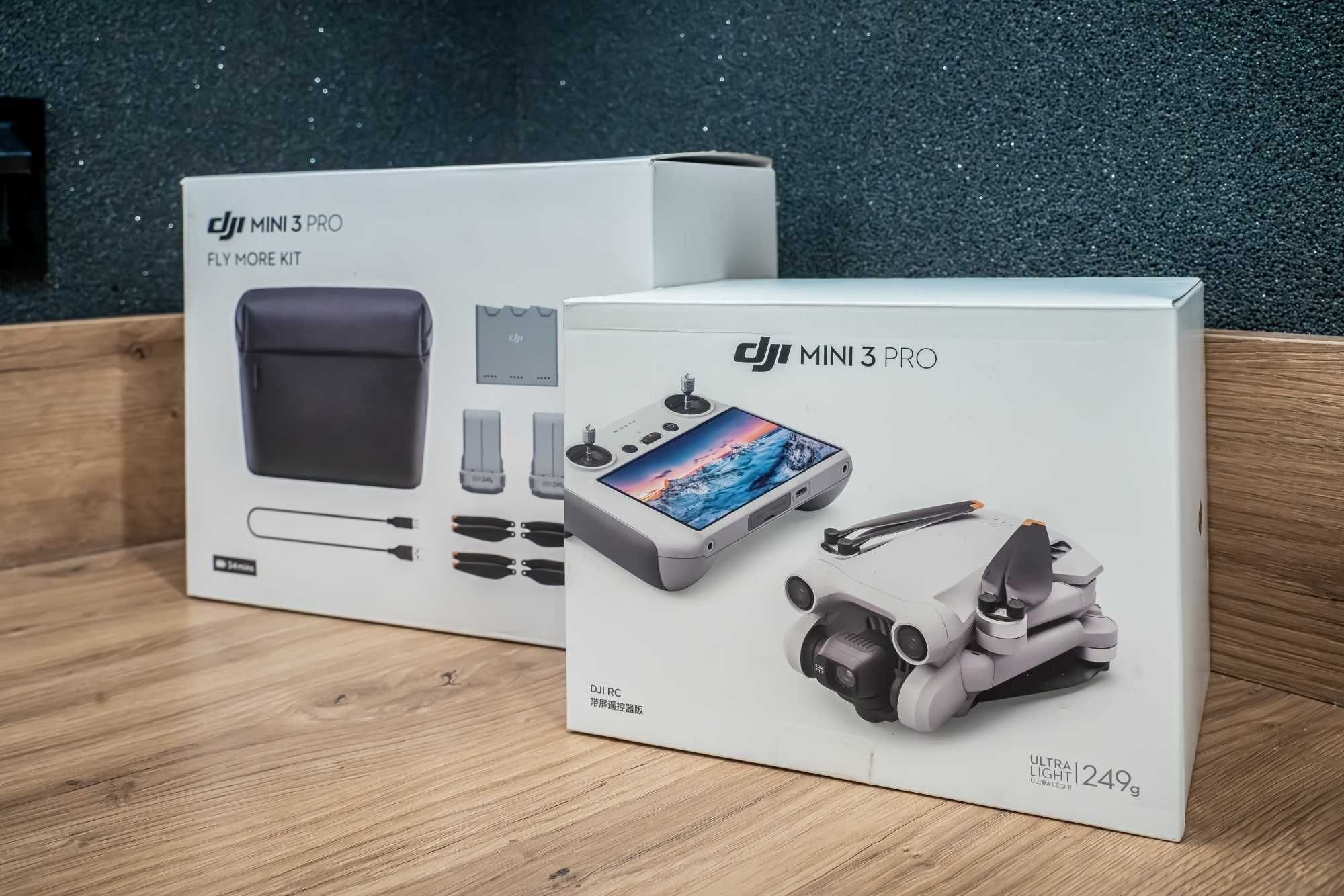DJI Mini 3 Pro + RC z ekranem + Fly More Combo 4 baterie przebieg 47h