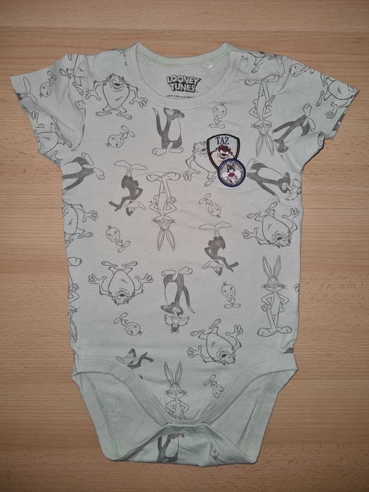 Body z krótkim rękawem cool club smyk 92 looney tunes elastan