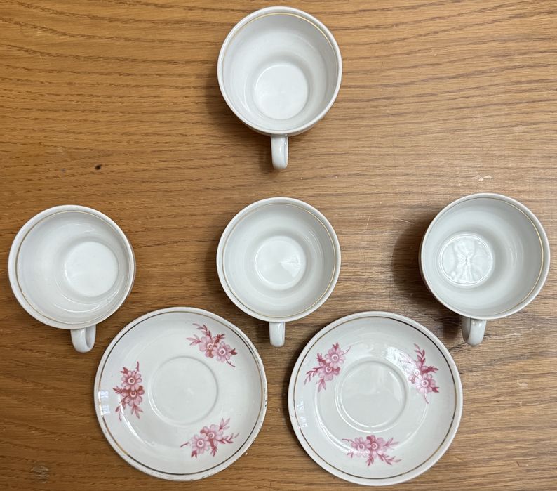 Раритетный винтажный фарфоровый чайный / кофейный комплект Довбыш