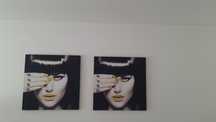 Conjunto de 2 peças quadro preto e dourado