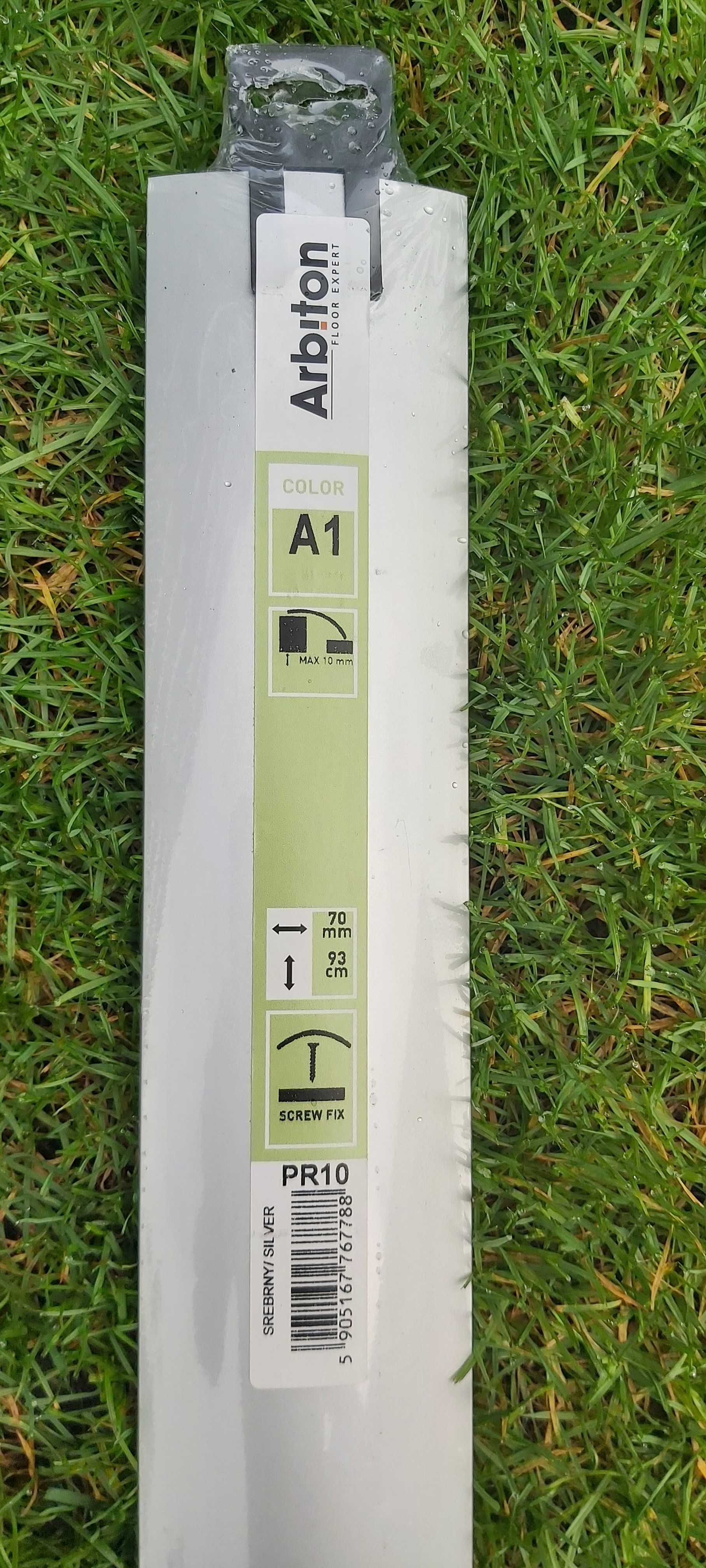 Nowa listwa progowa srebna Arbiton 70 mm(szer.)na 93 mm(dłu.)