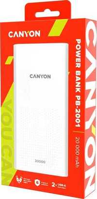 Павербанк УМБ Canyon Power Bank 20000 mAh PB-2001 White (CNE-CPB2001W)