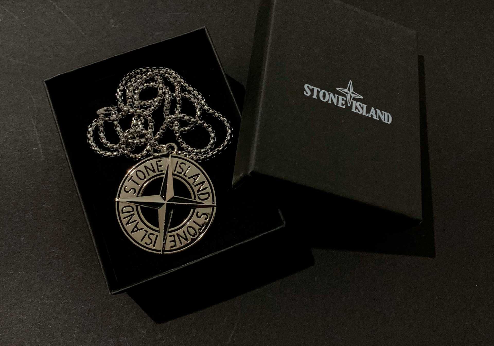 Підвіска кулон стон айланд на шию, ланцюжок «STONE ISLAND» з коробкою