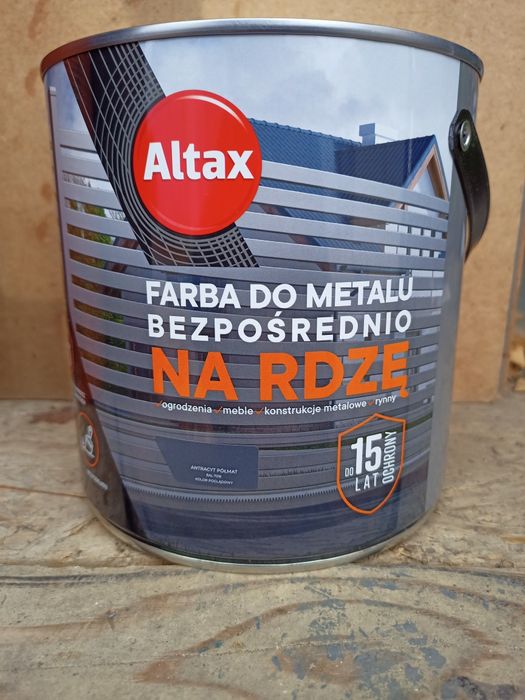 Farba do metalu ALTAX na rdzę 3 kolory puszki 0,75L i 2,5L WARTO !!