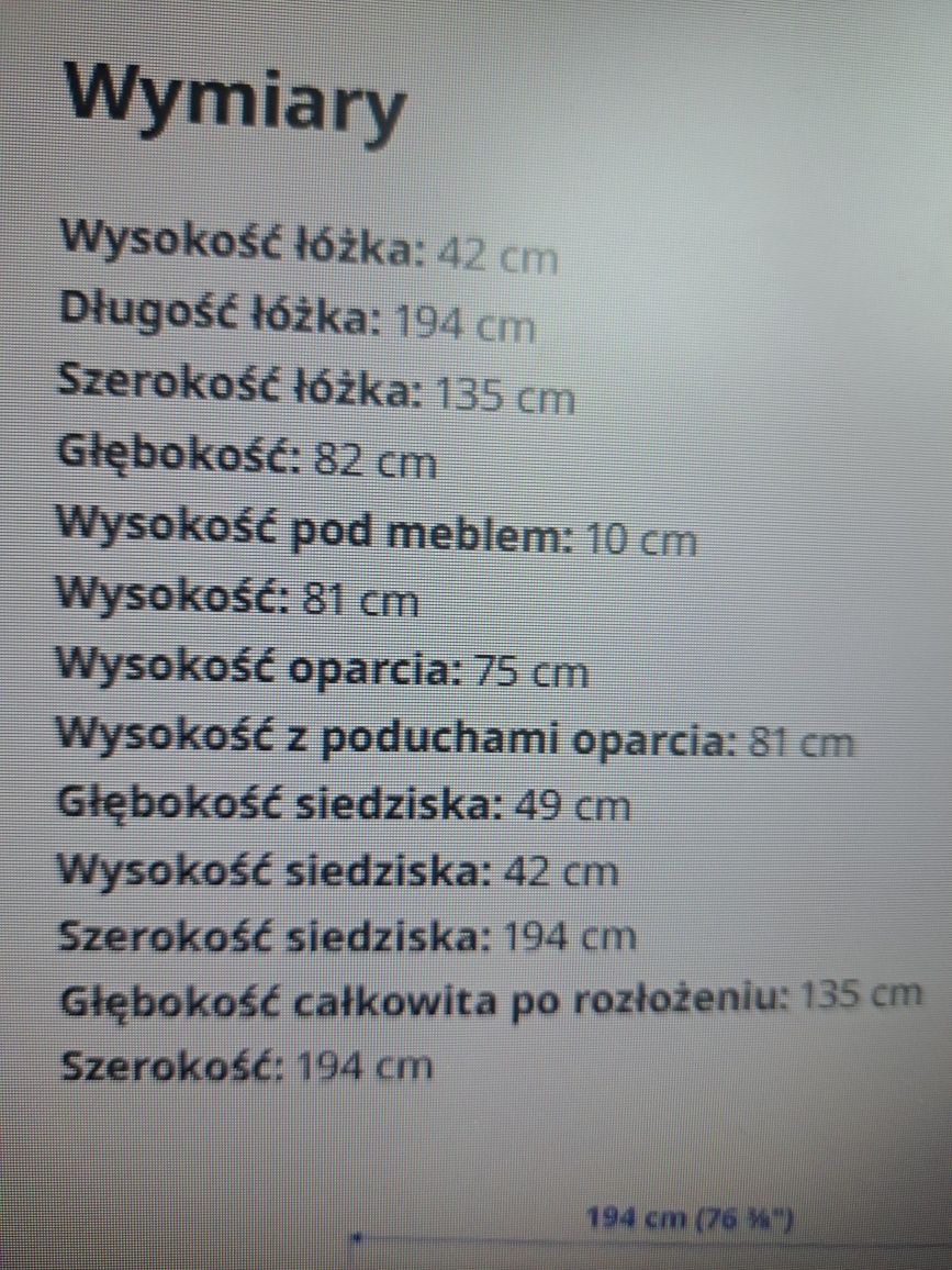 Kanapa ikea rozkładana z pojemnikiem