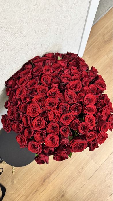 Букет свежий 101 роза 70 см цена низкая