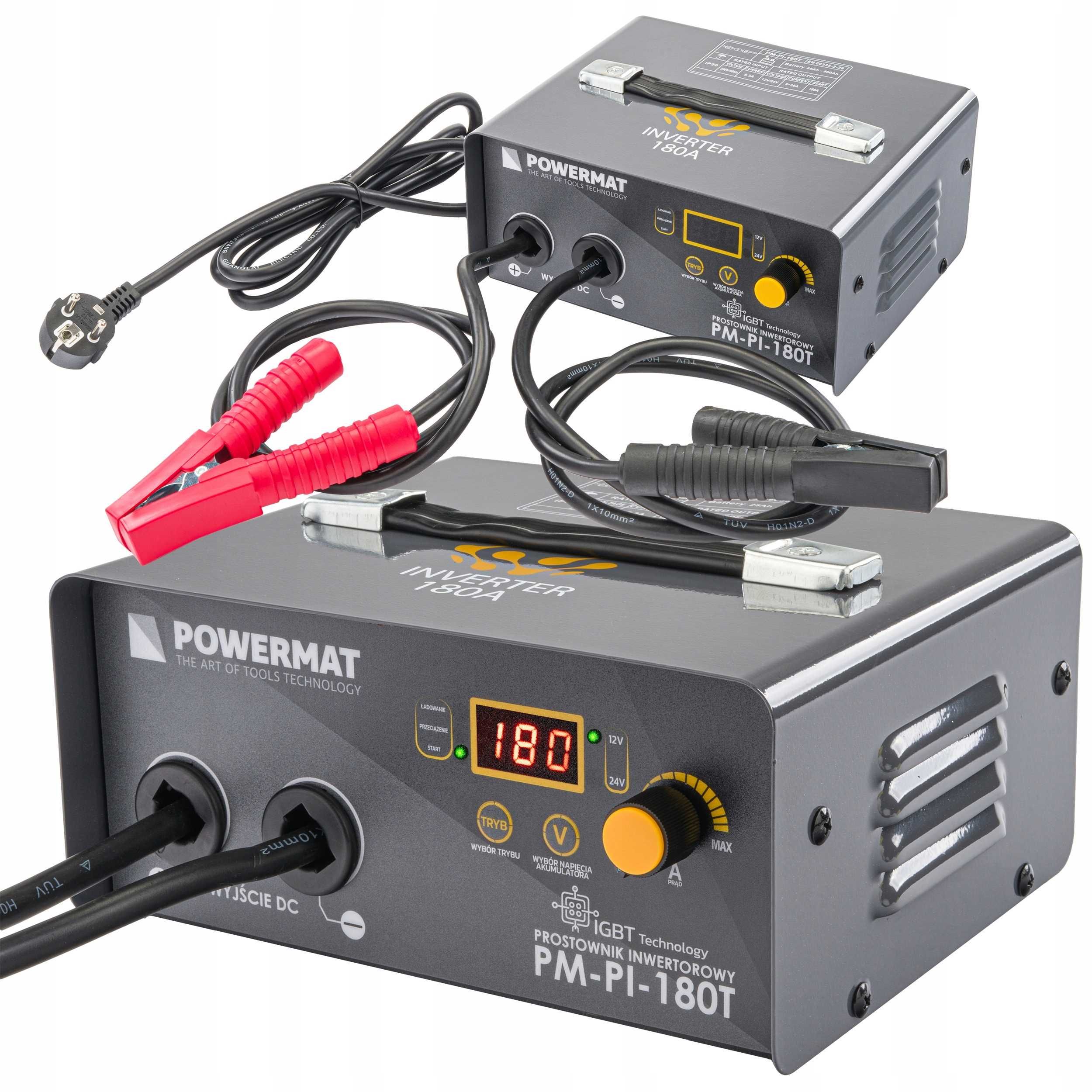 Prostownik Inwertorowy Powermat PM-PI-180T 12V/24V 180A Rozruchowy