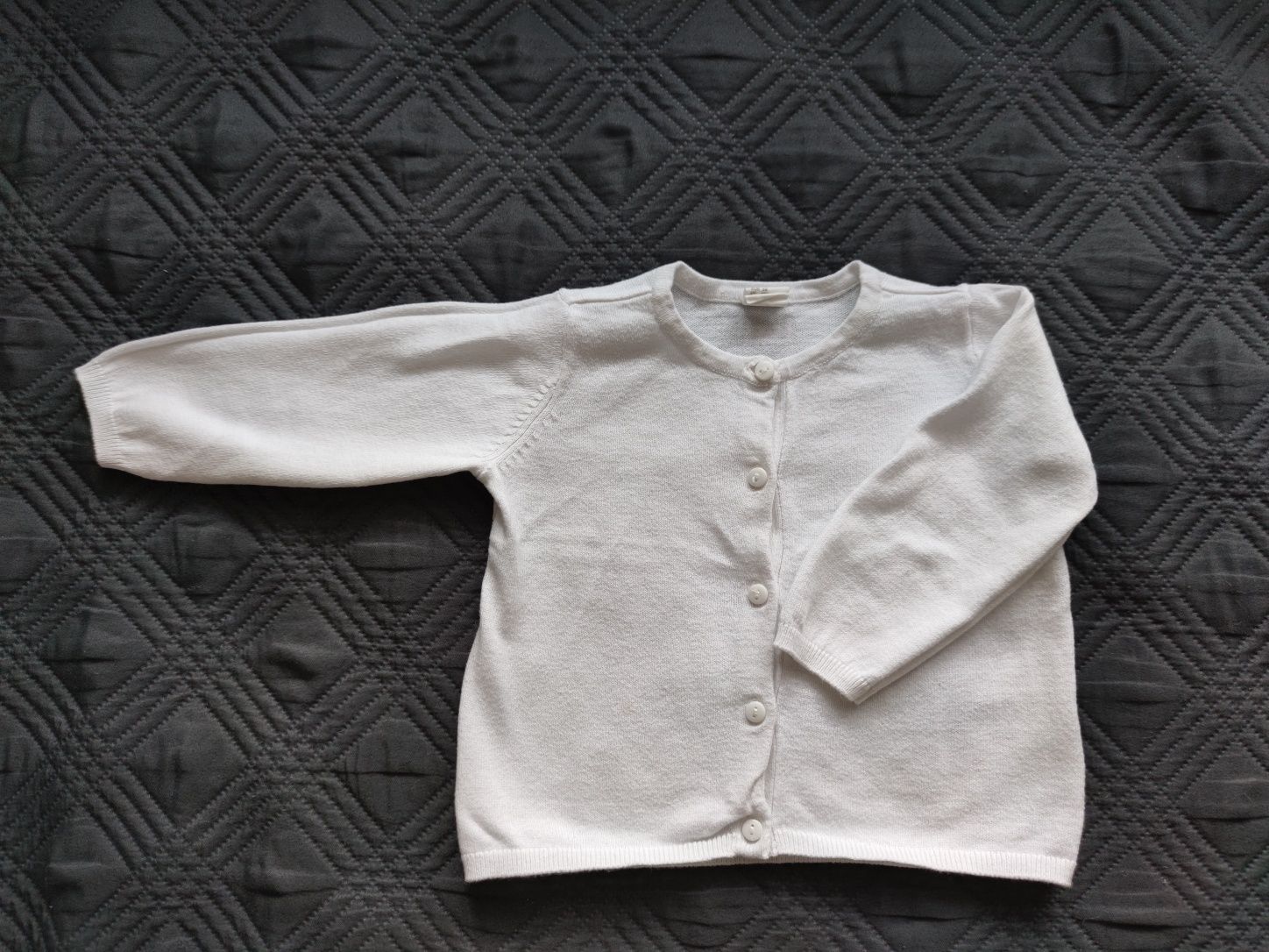 Biały sweter sweterek kardigan dla dziewczynki H&M rozm. 68