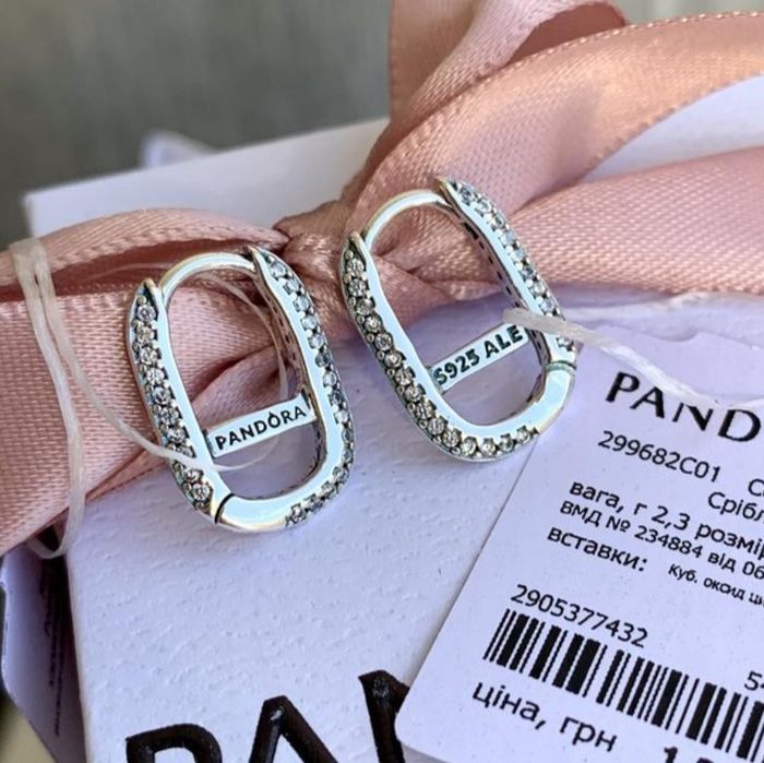 Сережки пандора оригінал Pandora нові срібні прикраси