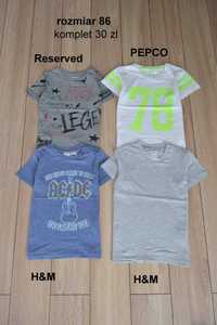 Koszulki t-shirt Reserved Pepco H&M zestaw r. 86