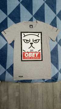 Футболка monobank Obey the cats! сіра s