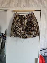 Spódnica mini motyw zwierzęcy zebra 36 Denim Co
