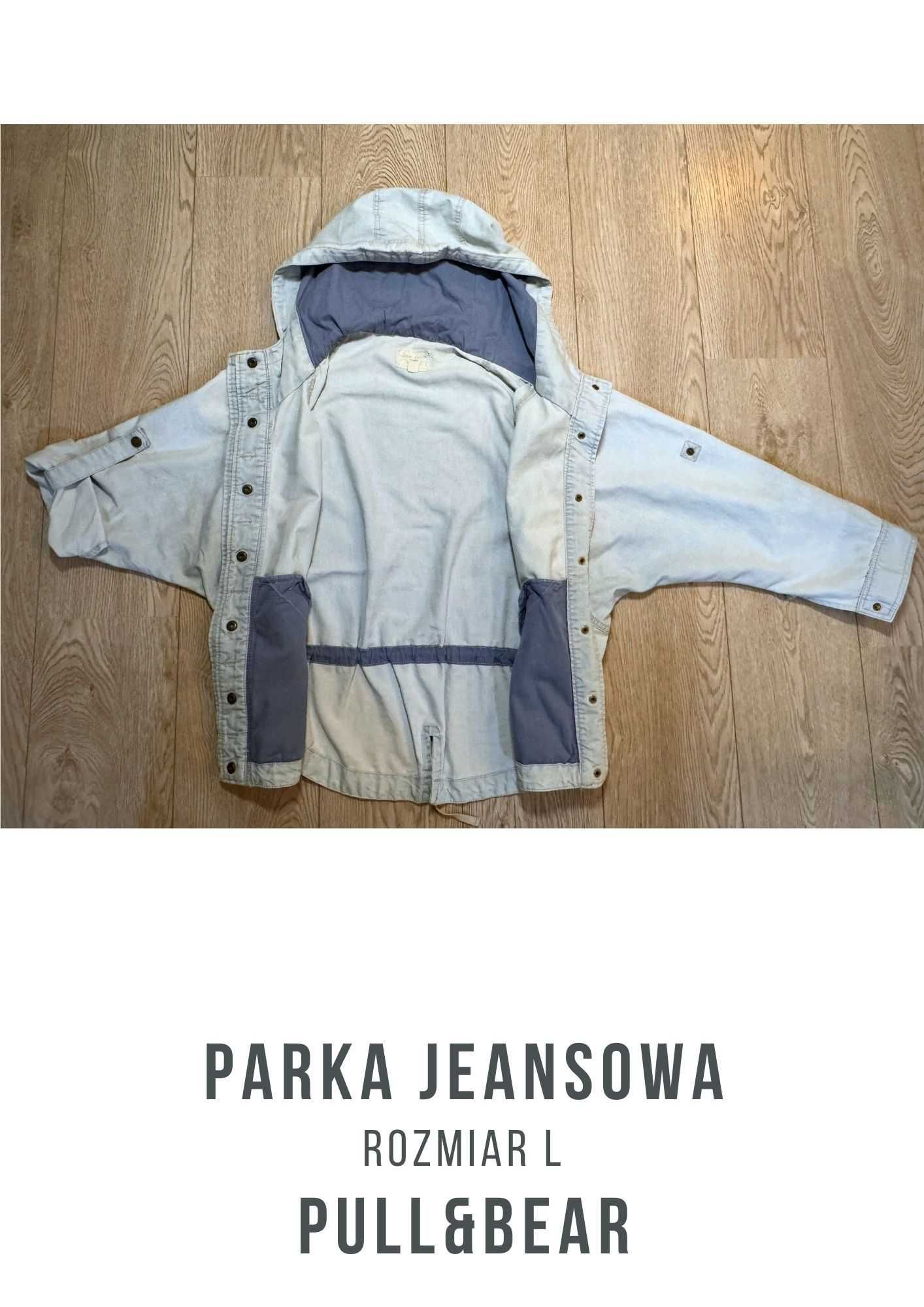 Jeansowa Parka Pull&Bear Oversize