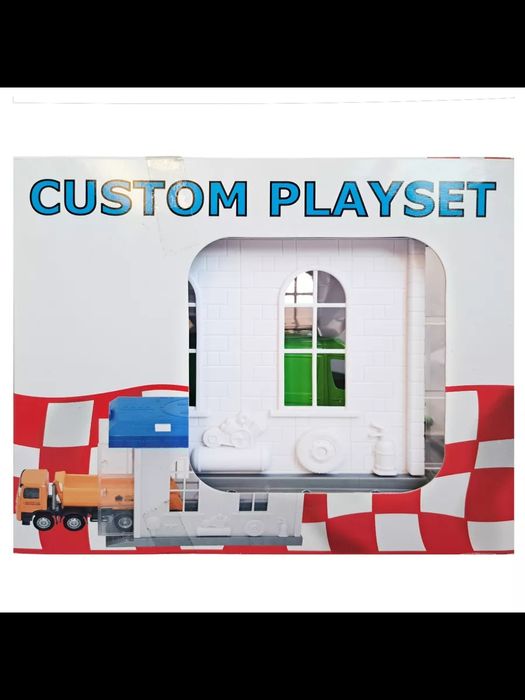 Zabawka Mercedesa sprintera i zielony traktor custom Playset