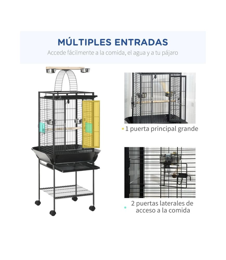 Gaiola papagaio com poleiro - PORTES GRÁTIS