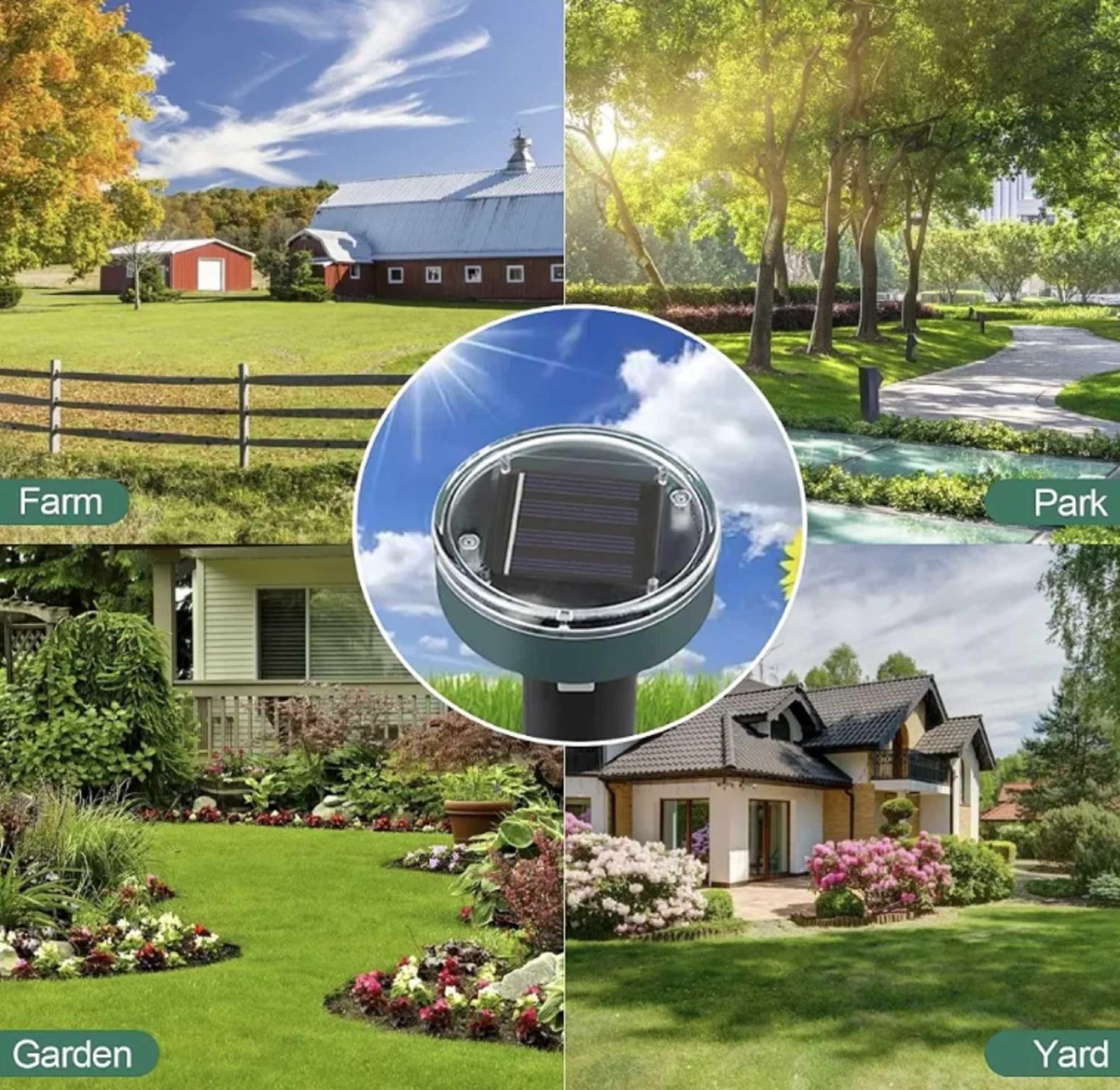 4x Mocny Odstraszasz Kretów Solarny Na Krety Nornice Myszy Gryzonie