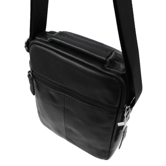 Сумка чоловіча натуральна шкіра leather 337Black Сумка мужская кожаная