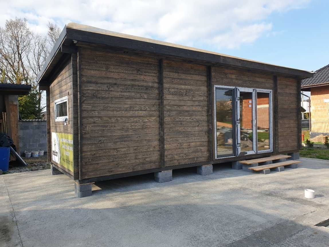 Domek drewniany Modułowy ściana 44mm , kompletny gotowy do użytkowania