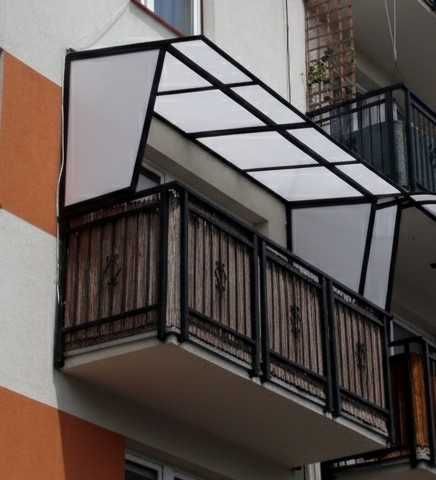 Daszek na balkon, Zadaszenie nad drzwi, Wiatrołap aluminiowy 3x2m dach