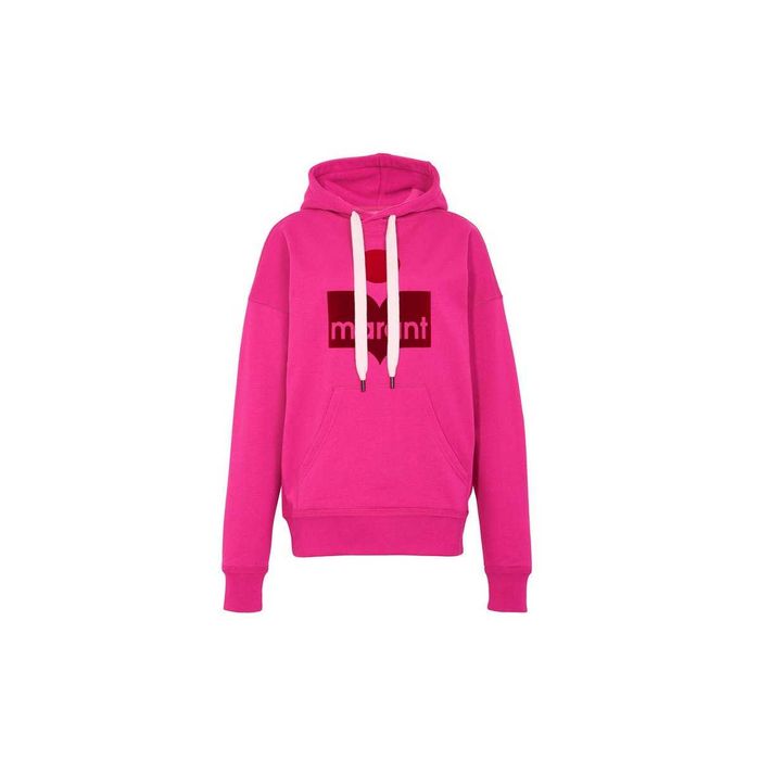 Худі Isabel Marant Étoile Mansel flocked-logo hoodie Neon Pink