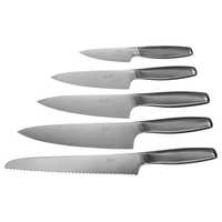 Zestaw 5 noży ze stali nierdzewnej ikea + blok do noży