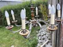 Wisząca lampa cynowa - staroć antyk lampa wisząca