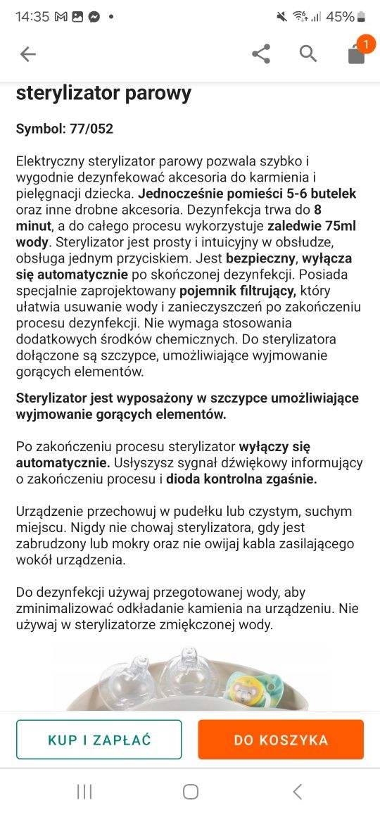 Elektryczny Sterylizator Parowy