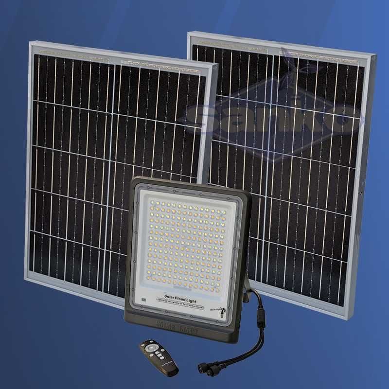 Lampa solarna LED ED200 (2400lm 200W) + panel słoneczny (2 x 20W)