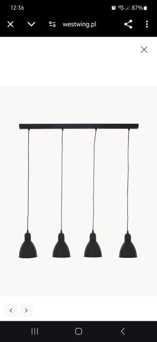 Lampa wiszącą czarna