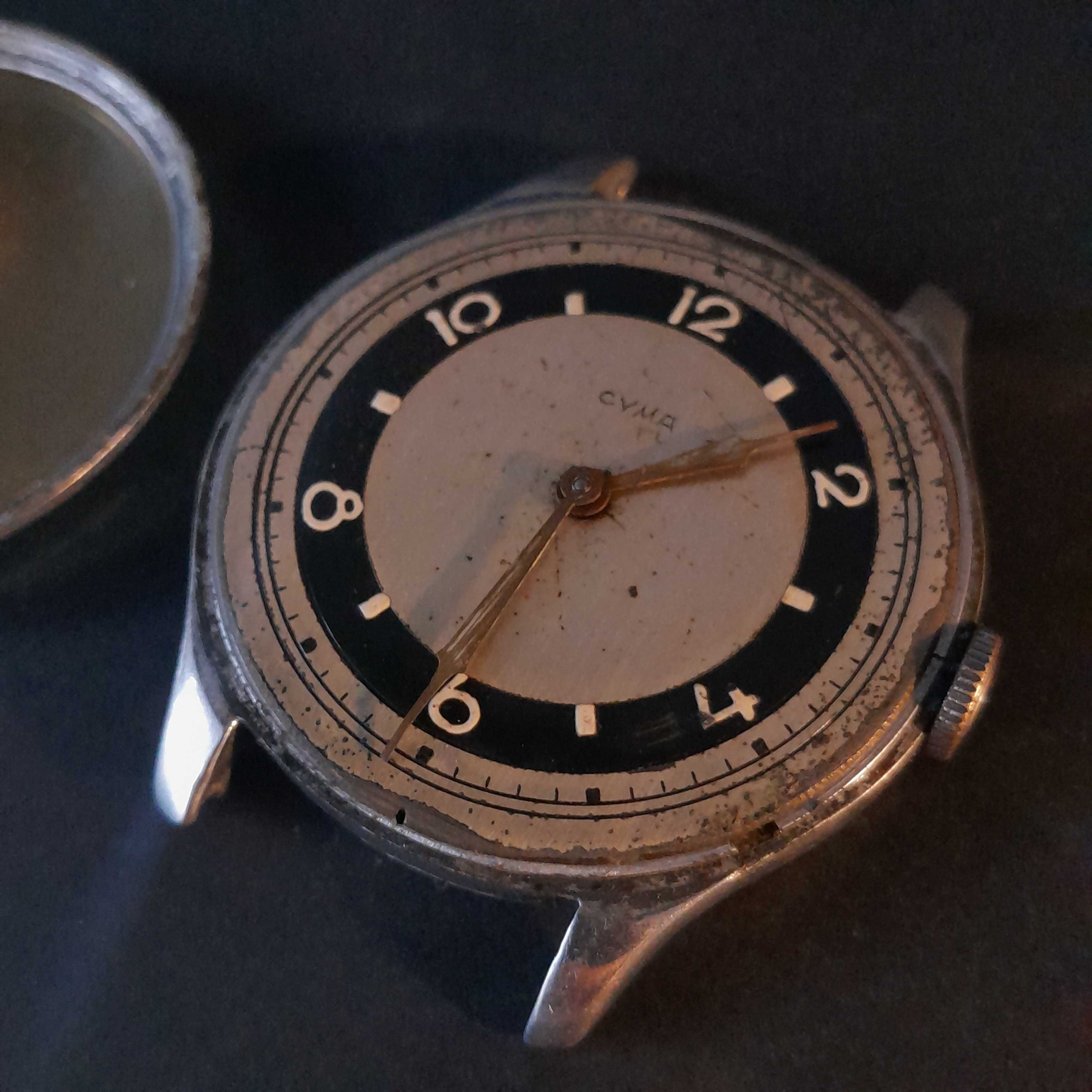 Cyma Zegarek mechaniczny Jumbo Pilot 45 mm Vintage Military